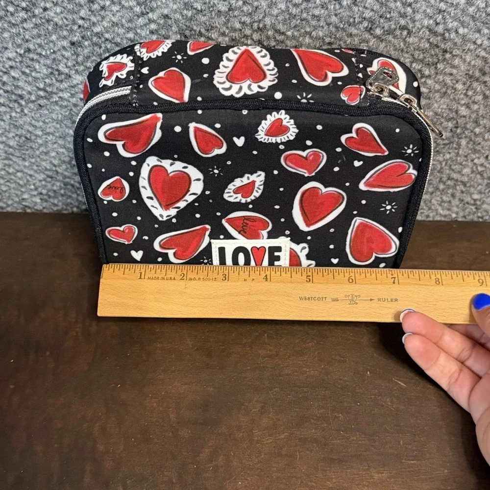 BRIGHTON Hearts A Flutter Zip Around Travel Jewelry Case Pouch
